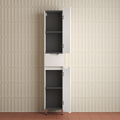 Style Line Шкаф пенал Остин 36 белый матовый – фотография-4